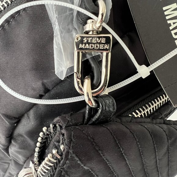 Steve Madden Black Two-Pocket Nylon Padded Backpack Bag W/ Detachable Pouch, NWT - Picture 6 of 16
